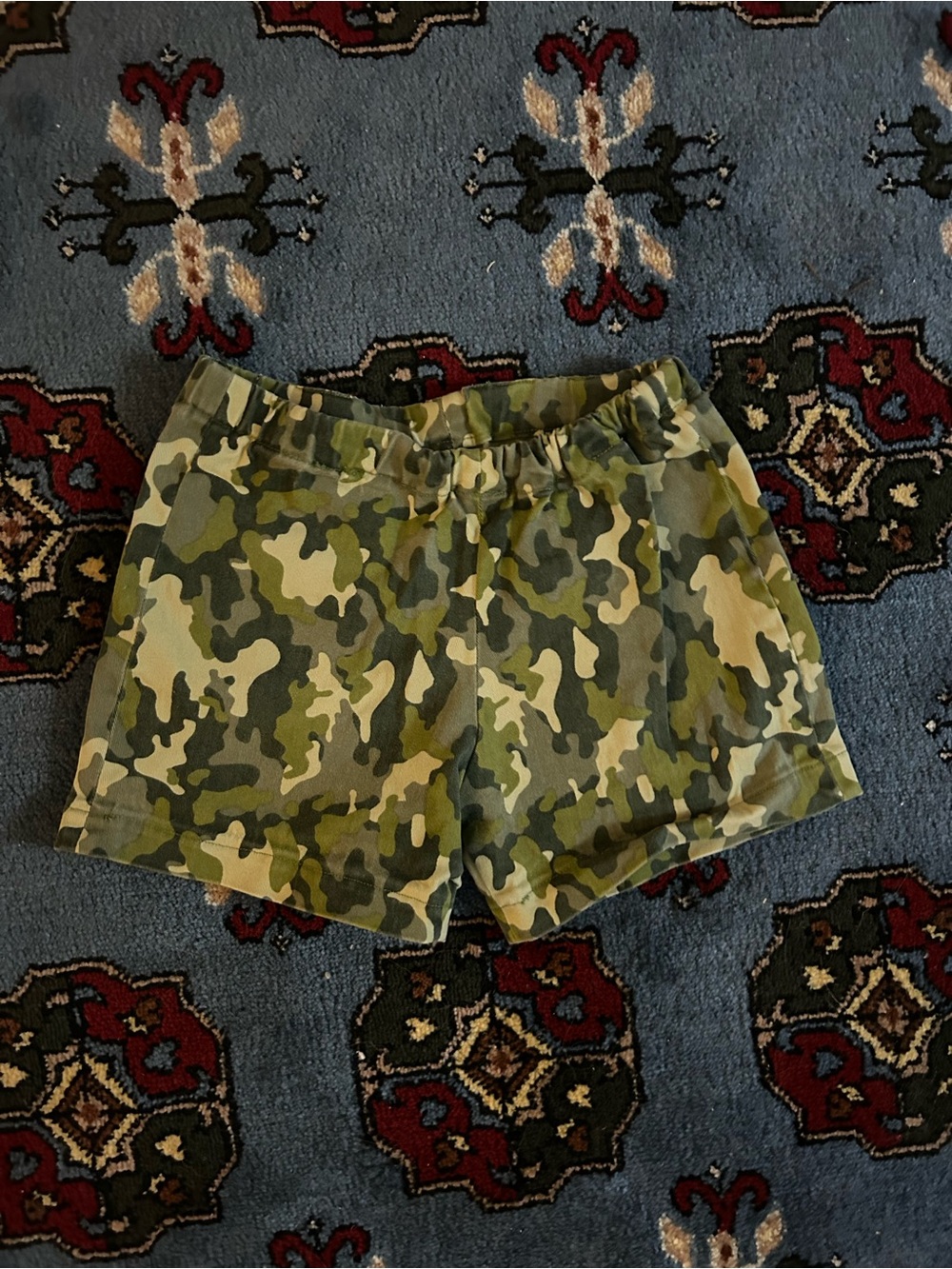 Kids Camouflage Elastic-Waist Shorts - Green Camo
